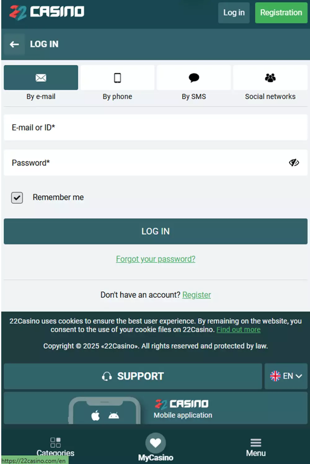 22bet alkalmazás képernyőkép